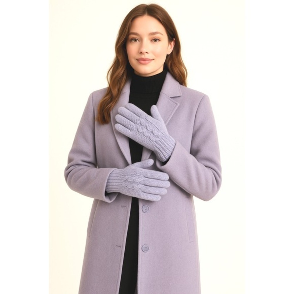 Isotoner Cozy Cable Knit Gloves Knitwear Purple Cold Weather Chic 71-13